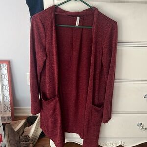 Maroon cardigan!